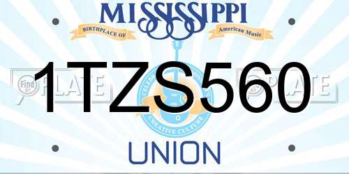 1TZS560 Mississippi License Plate