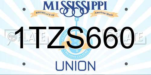 1TZS660 Mississippi License Plate