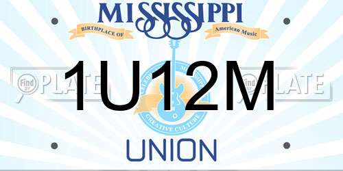 1U12M Mississippi License Plate