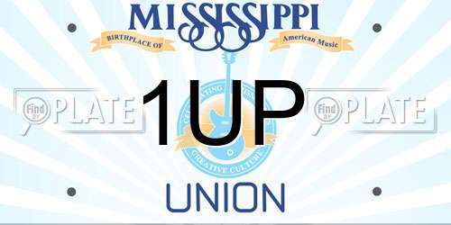 1UP Mississippi License Plate