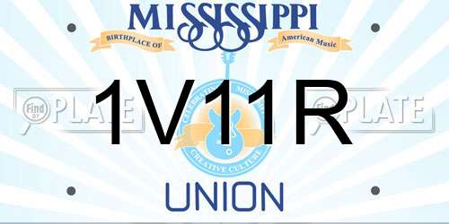 1V11R Mississippi License Plate