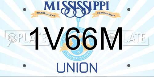 1V66M Mississippi License Plate