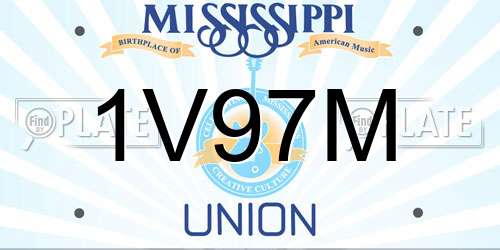 1V97M Mississippi License Plate