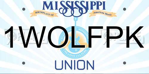 1WOLFPK Mississippi License Plate