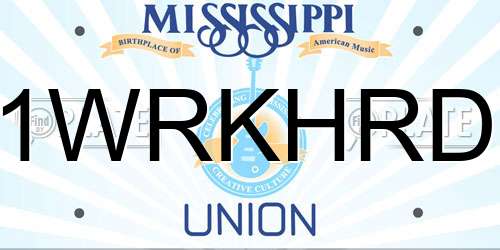 1WRKHRD Mississippi License Plate