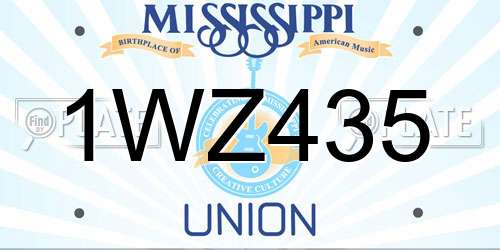 1WZ435 Mississippi License Plate