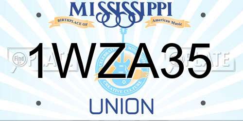 1WZA35 Mississippi License Plate