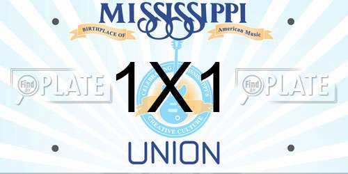 1X1 Mississippi License Plate