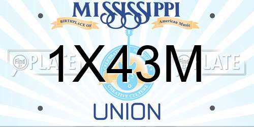 1X43M Mississippi License Plate
