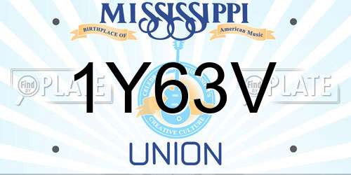 1Y63V Mississippi License Plate