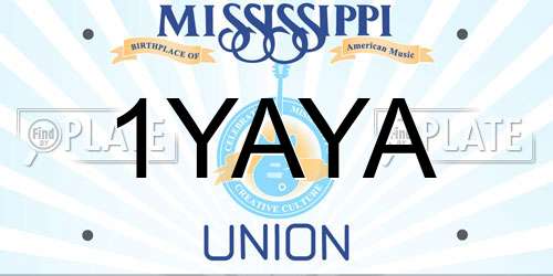 1YAYA Mississippi License Plate