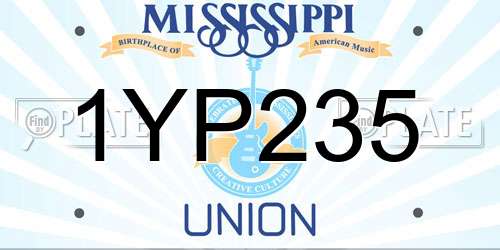 1YP235 Mississippi License Plate