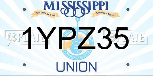 1YPZ35 Mississippi License Plate