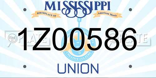 1Z00586 Mississippi License Plate