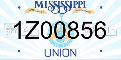 1Z00856 Mississippi License Plate