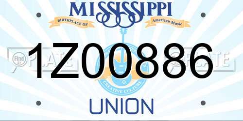1Z00886 Mississippi License Plate