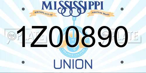 1Z00890 Mississippi License Plate
