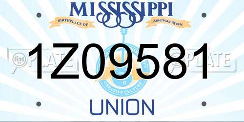 1Z09581 Mississippi License Plate