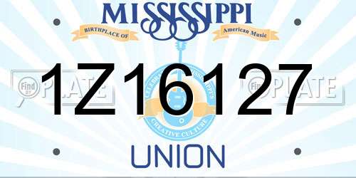 1Z16127 Mississippi License Plate