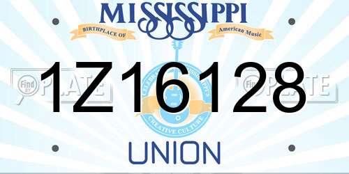 1Z16128 Mississippi License Plate