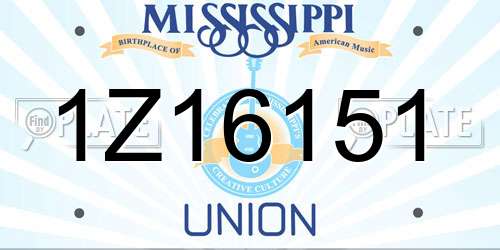 1Z16151 Mississippi License Plate