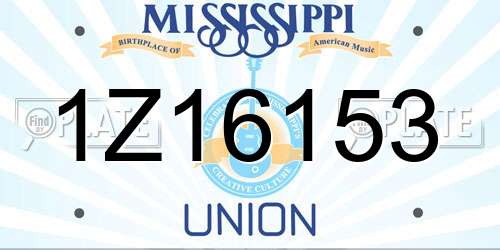 1Z16153 Mississippi License Plate