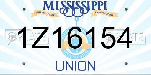 1Z16154 Mississippi License Plate