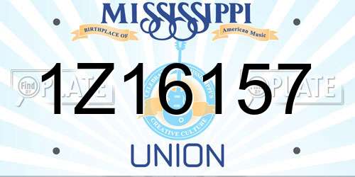 1Z16157 Mississippi License Plate