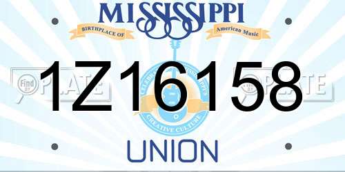 1Z16158 Mississippi License Plate