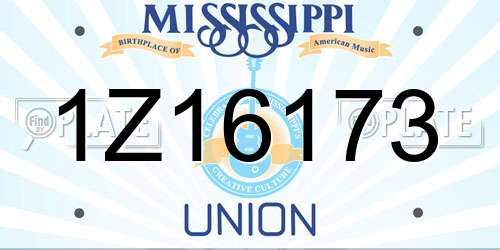 1Z16173 Mississippi License Plate