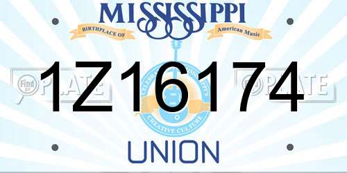1Z16174 Mississippi License Plate