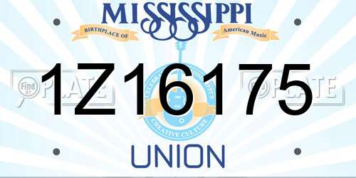 1Z16175 Mississippi License Plate