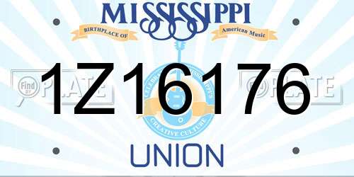 1Z16176 Mississippi License Plate