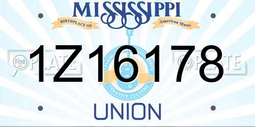 1Z16178 Mississippi License Plate