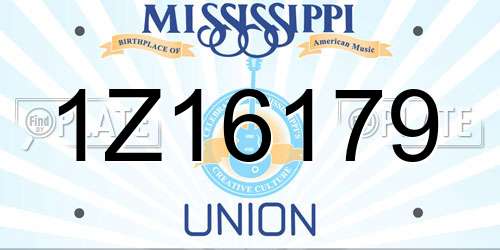 1Z16179 Mississippi License Plate