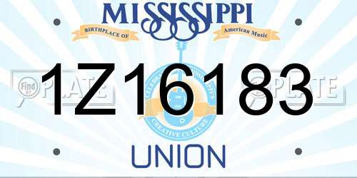 1Z16183 Mississippi License Plate