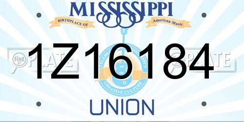 1Z16184 Mississippi License Plate