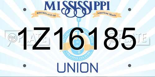 1Z16185 Mississippi License Plate