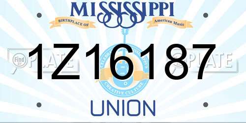 1Z16187 Mississippi License Plate