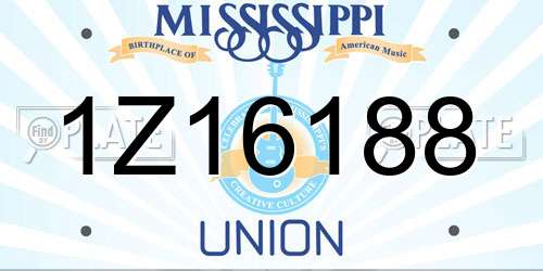 1Z16188 Mississippi License Plate