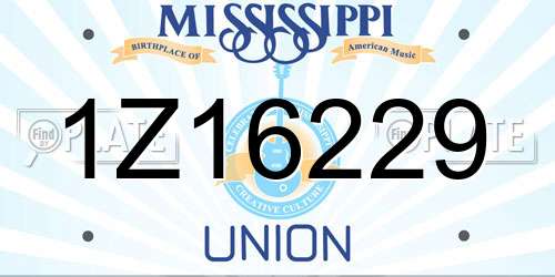 1Z16229 Mississippi License Plate