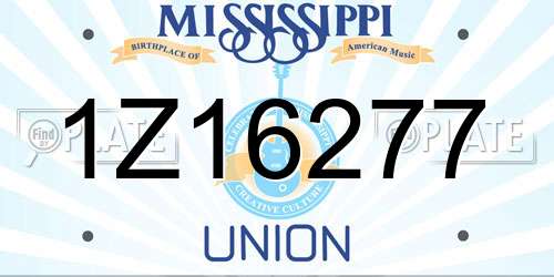 1Z16277 Mississippi License Plate