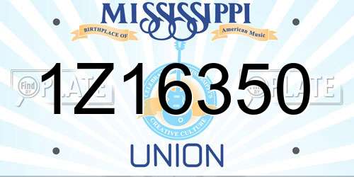 1Z16350 Mississippi License Plate