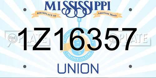 1Z16357 Mississippi License Plate