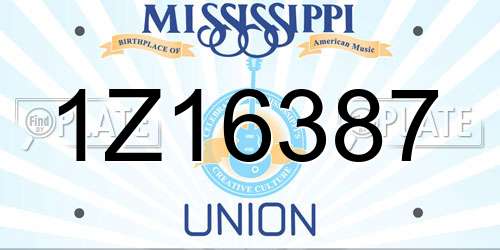 1Z16387 Mississippi License Plate