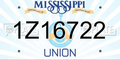 1Z16722 Mississippi License Plate