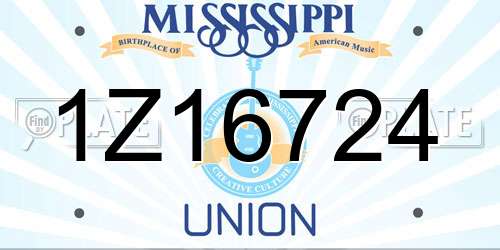 1Z16724 Mississippi License Plate