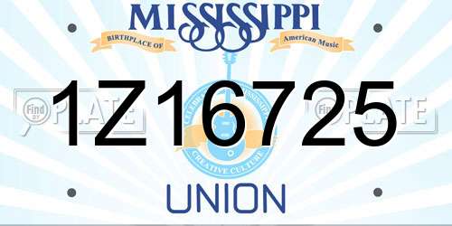 1Z16725 Mississippi License Plate