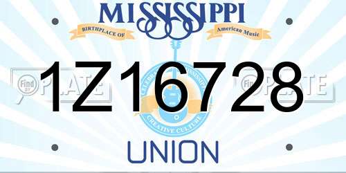 1Z16728 Mississippi License Plate
