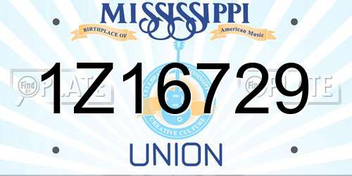 1Z16729 Mississippi License Plate